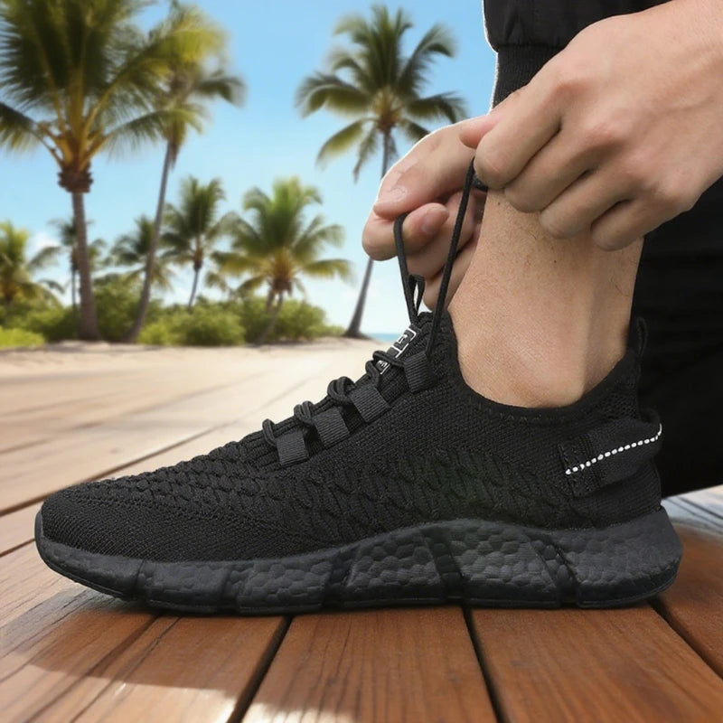 New Men's Running Shoes Summer Soft Soled Nique Grid Trend Design Breathable Walking Sneakers Versatile Outdoor Exercise Shoes