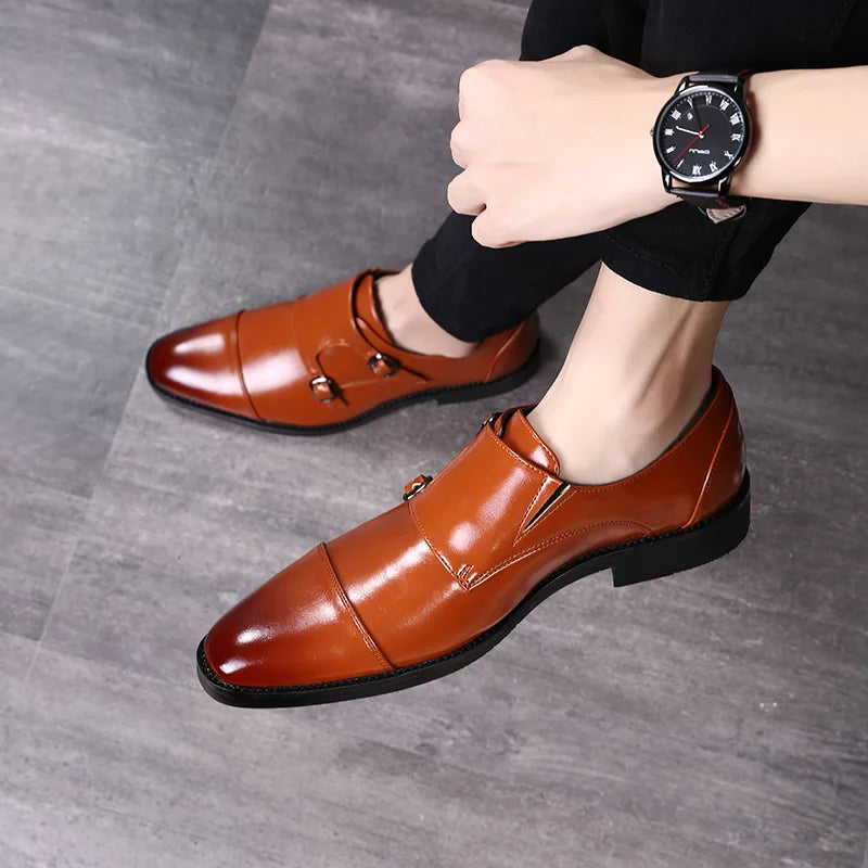 New Designer British Retro Fashion Monk Strap Oxford Shoes Moccasins Wedding Prom Homecoming Party Footwear Zapatos Hombre
