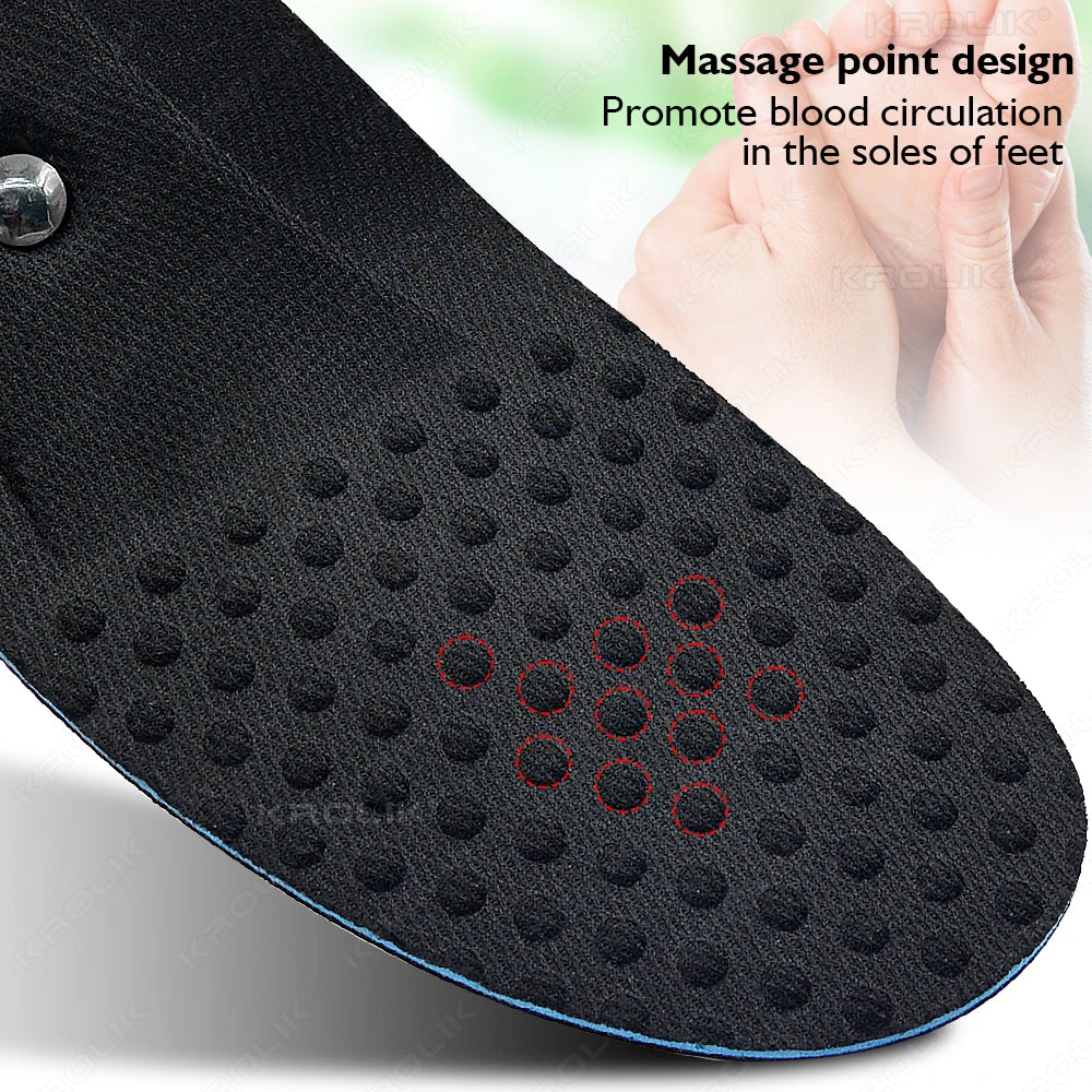 2/3/4/5cm Invisible Height Increase Insoles For Men Women Cushions Height Lift Foot Massage Magnetic Massage Shoes Insole Insert