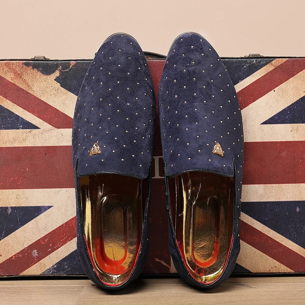 Men Loafers Leather Dress Shoes for Man Slip on Loafers Elegant Shoes Fashion Men's Flats Club Party Shoes Male Zapatos Hombre