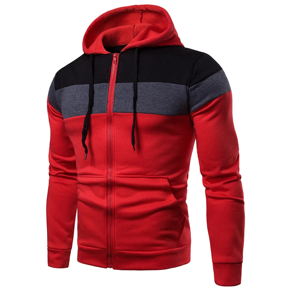 Spring And Autumn Zipper Coat New Fashion Outdoors Sports Casual Men Hooded Sweater Street Apparel Personality Design Tops