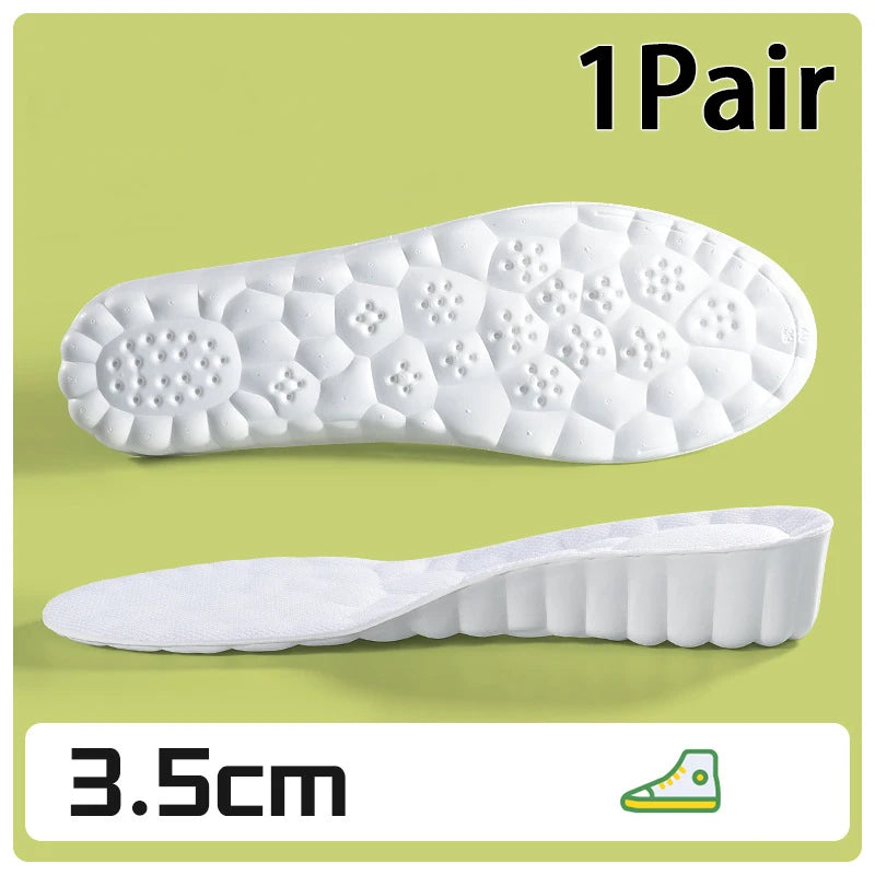 1Pair height increase insoles Breathable Anti-Odor Insole Shock Absorbing Shoe Sole Soft comfortable Sports Insole