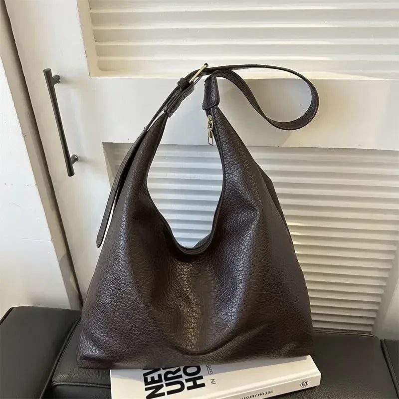 Fashion Leather Tote Bag for Women 2025 Trend Female Simple Large High Capacity Shoulder Bag Women Handbags Messenger Bags