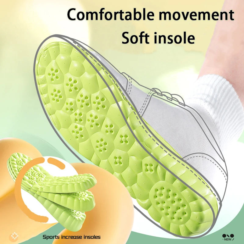 1Pair height increase insoles Breathable Anti-Odor Insole Shock Absorbing Shoe Sole Soft comfortable Sports Insole
