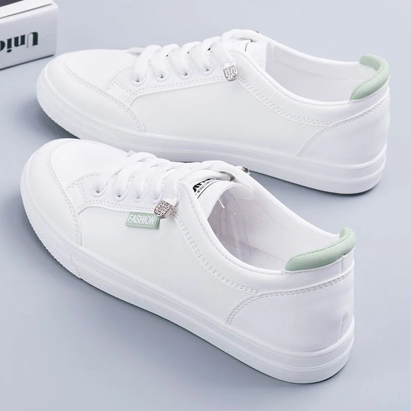 Vulcanize Flats Solid Color Mesh Shoes Young Woman Casual White Shoes