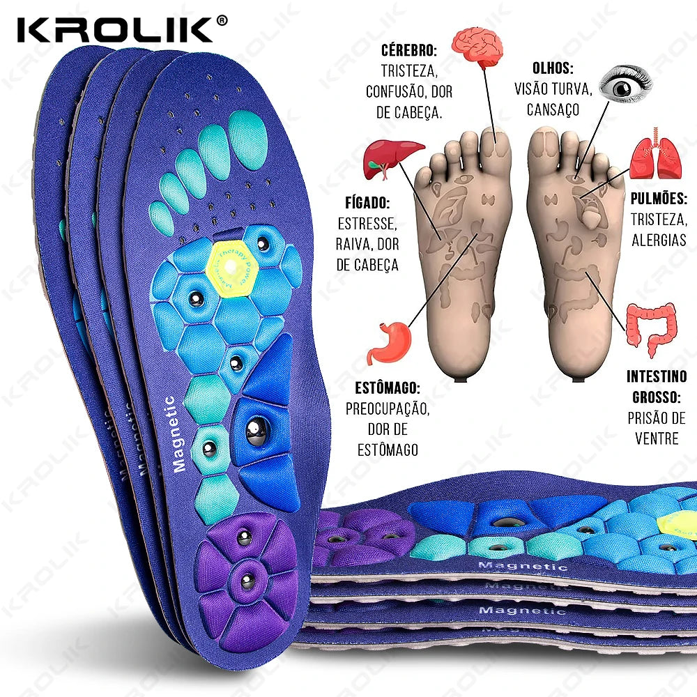 1 Pair Acupressures Insoles Magnetic Insoles for Women Men EVA Foot Massage Orthopedic Acupressures Insoles Pads for Weight Loss