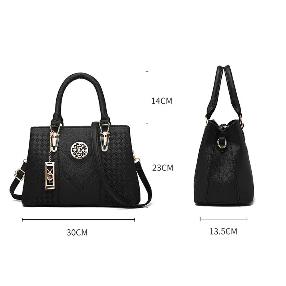 Women's Handbag Metal Hollow Carving Decor Shoulder Bag Fashion Purse Leather Bag Large Capacity Handbag Satchel Bag Mom's Bag