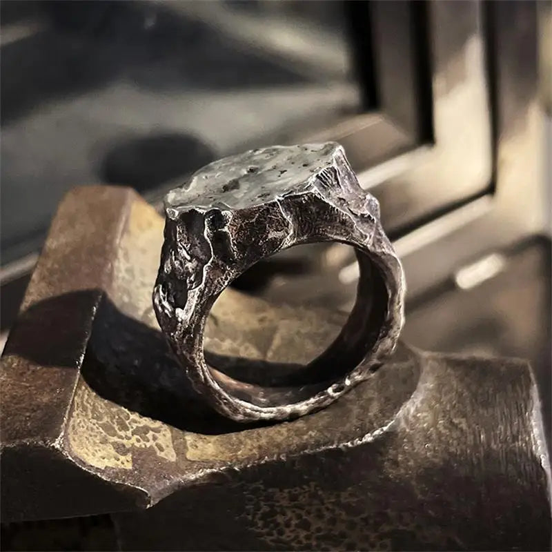 XIYANIKE Vintage Punk Insensate Stone Adjustable Rings For Men Women Fashion New Year Jewelry Gift Party Rock anillos mujer