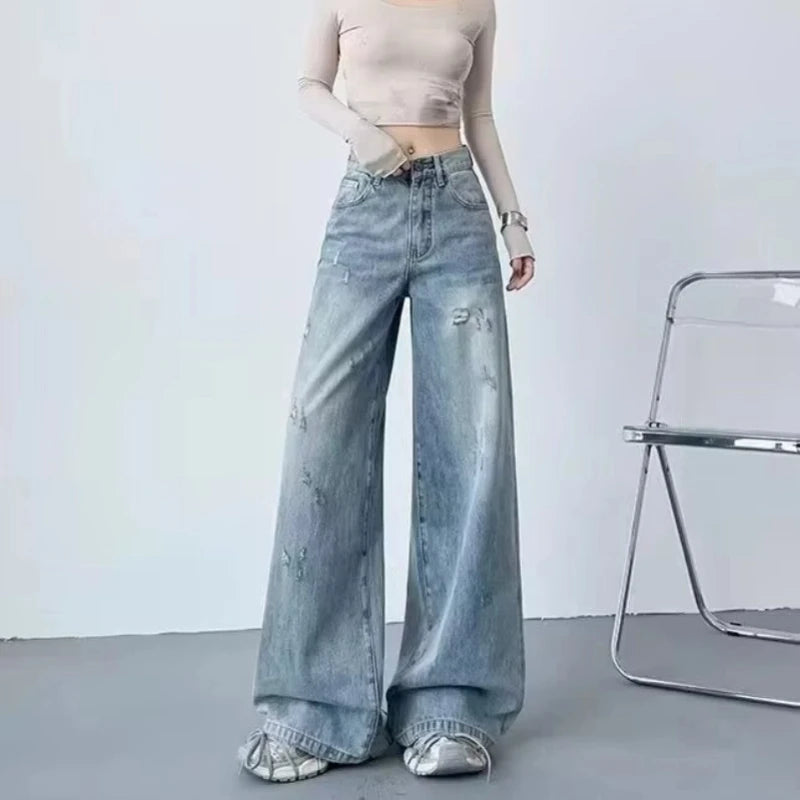 Streetwear Hosen Baggy Jeans Woman Clothing Y2k Shorts Women's Overalls Y2k 2000s Clothes Denim Woman Pants Harajuku Fashion