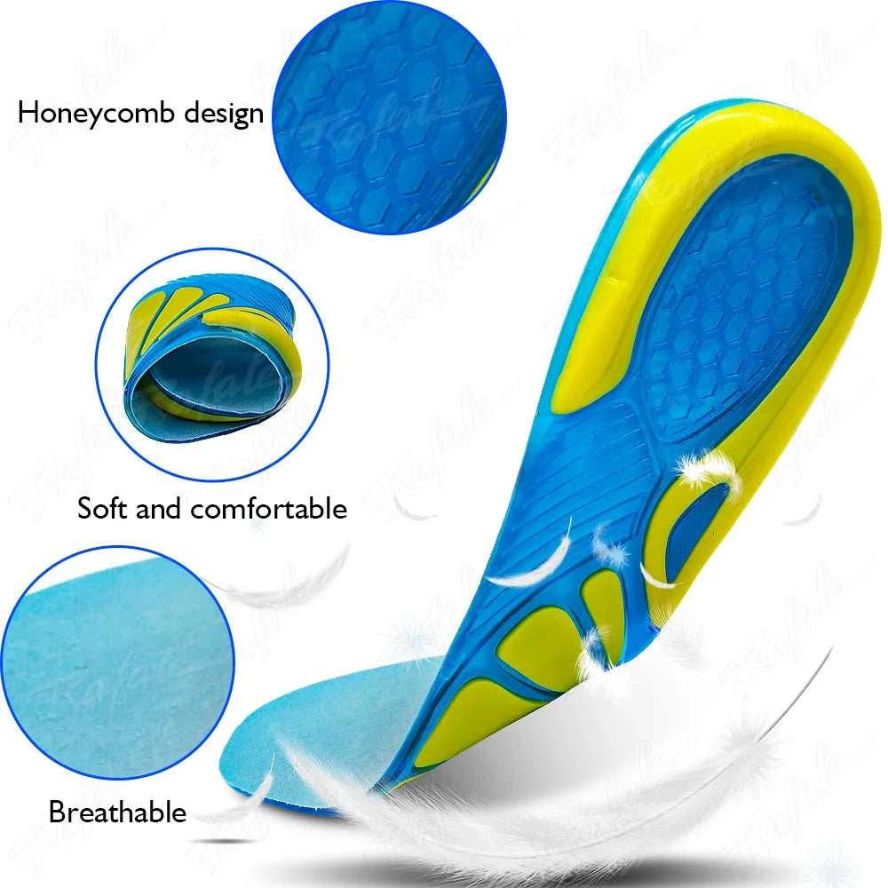 KROLIK Silicon Gel Insoles Absorption Pads Foot Care for Plantar Fasciitis Heel Spur Running Sport Insoles Outdoor Insoles