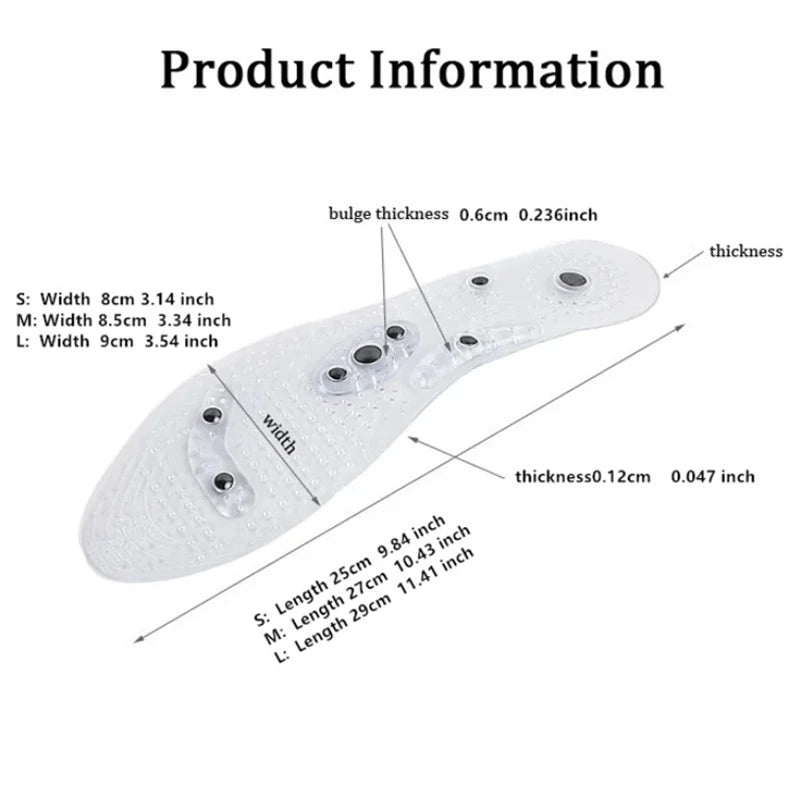 Magnetic Therapy Massage Insoles For Shoes Foot Acupressure Enhanced Magnetic Insole Point Therapy Feet Body Detox Pad Women Men