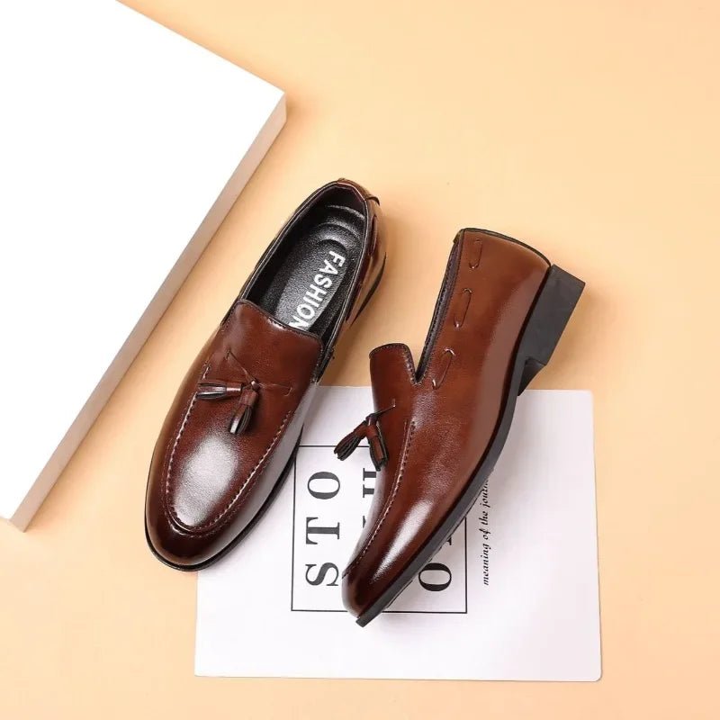 Men's Leather Shoes Fashion Business Casual Formal Dress Shoe Designer Loafers Moccasins Luxury Wedding Shoes for Men Big Size48