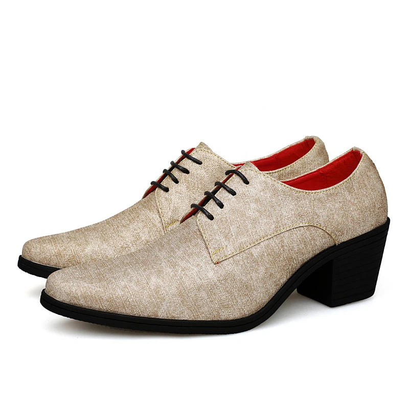 Elegant Purple High Heel Mens Shoes 2025 Size 38-46 Pointed Toe Italian Wedding Shoes for Man Luxury Business Men's Dress Shoes