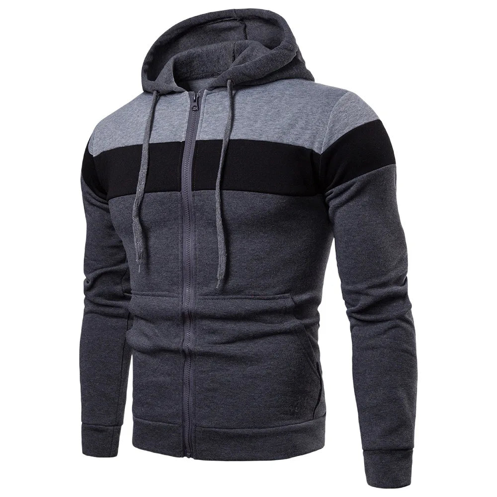 Men's Hoodie Black White Army Green Red Hooded Color Block Fleece Cool Casual Winter Clothing Apparel Hoodies Sweatshirts