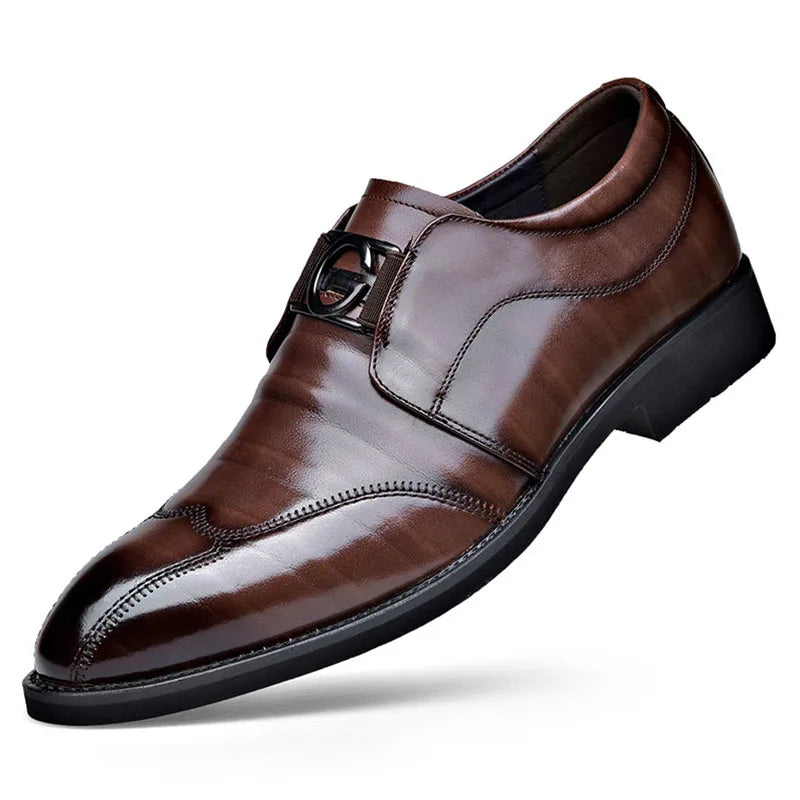 Luxury Mens Leather Shoes New Stylish Men's Shoes Pointed Oxford Wedding Leather Men Dress Shoes Gentleman Office Man Shoe