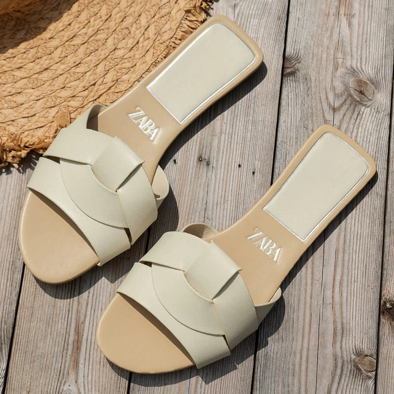 Luxury Designer Women Sandals New Woven with Comfortable Women's Sandals Casual Bottom Summer Flat Woman Slippers