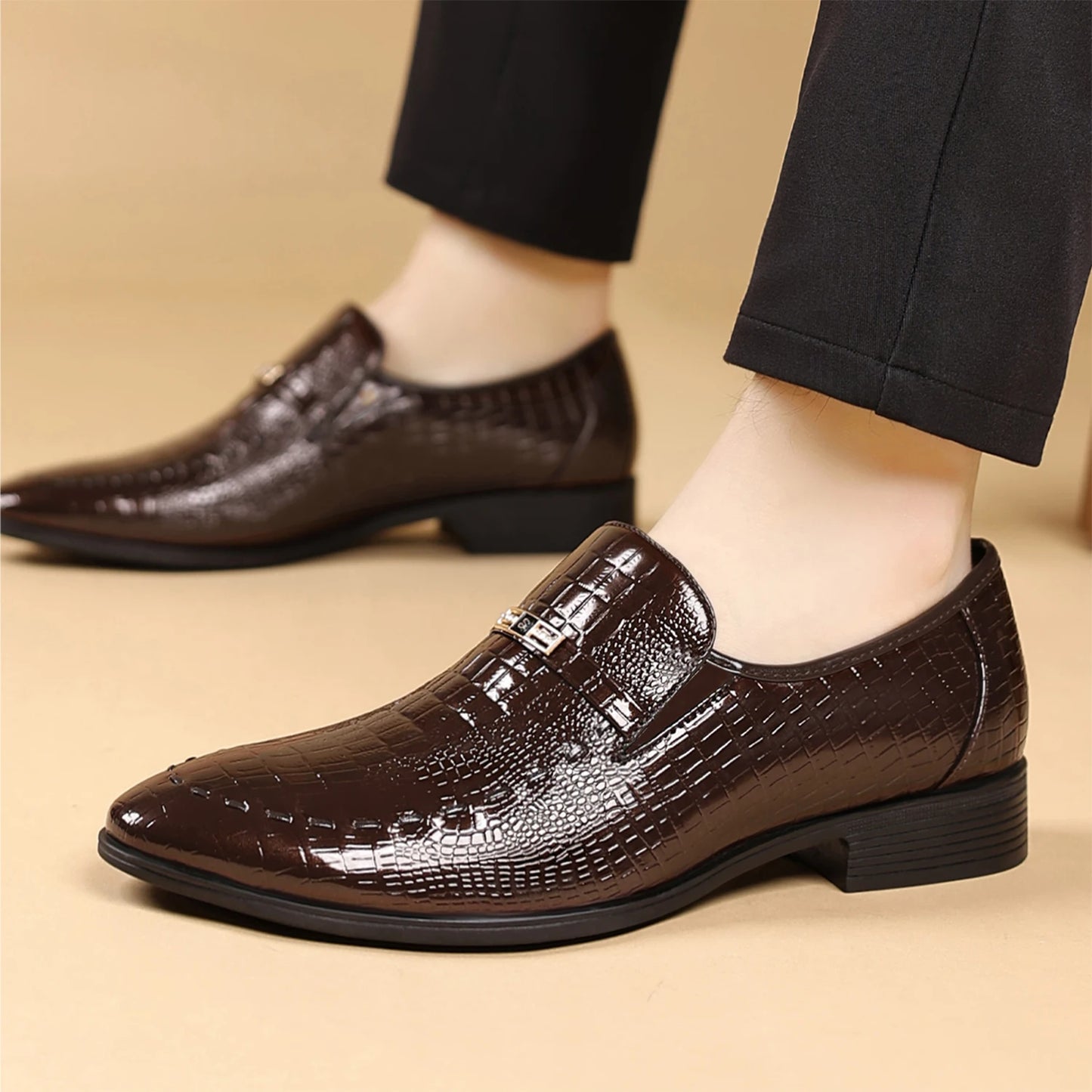 Men's Slip-On Dress Shoes Business Casual Comfortable Classical Dress Shoes for Men 