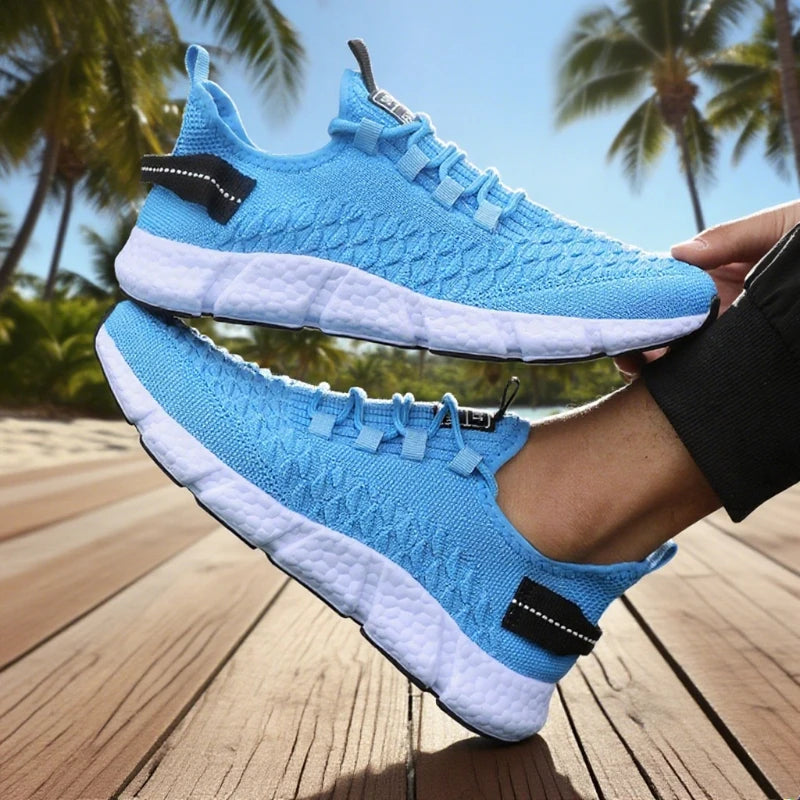 New Men's Running Shoes Summer Soft Soled Nique Grid Trend Design Breathable Walking Sneakers Versatile Outdoor Exercise Shoes