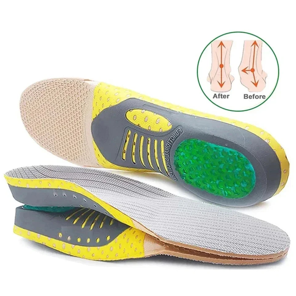 1Pair PVC Orthopedic Insoles Orthotics Flat Foot Health Sole Pad for Shoes Insert Arch Support Pad Plantar Fasciitis Feet Care