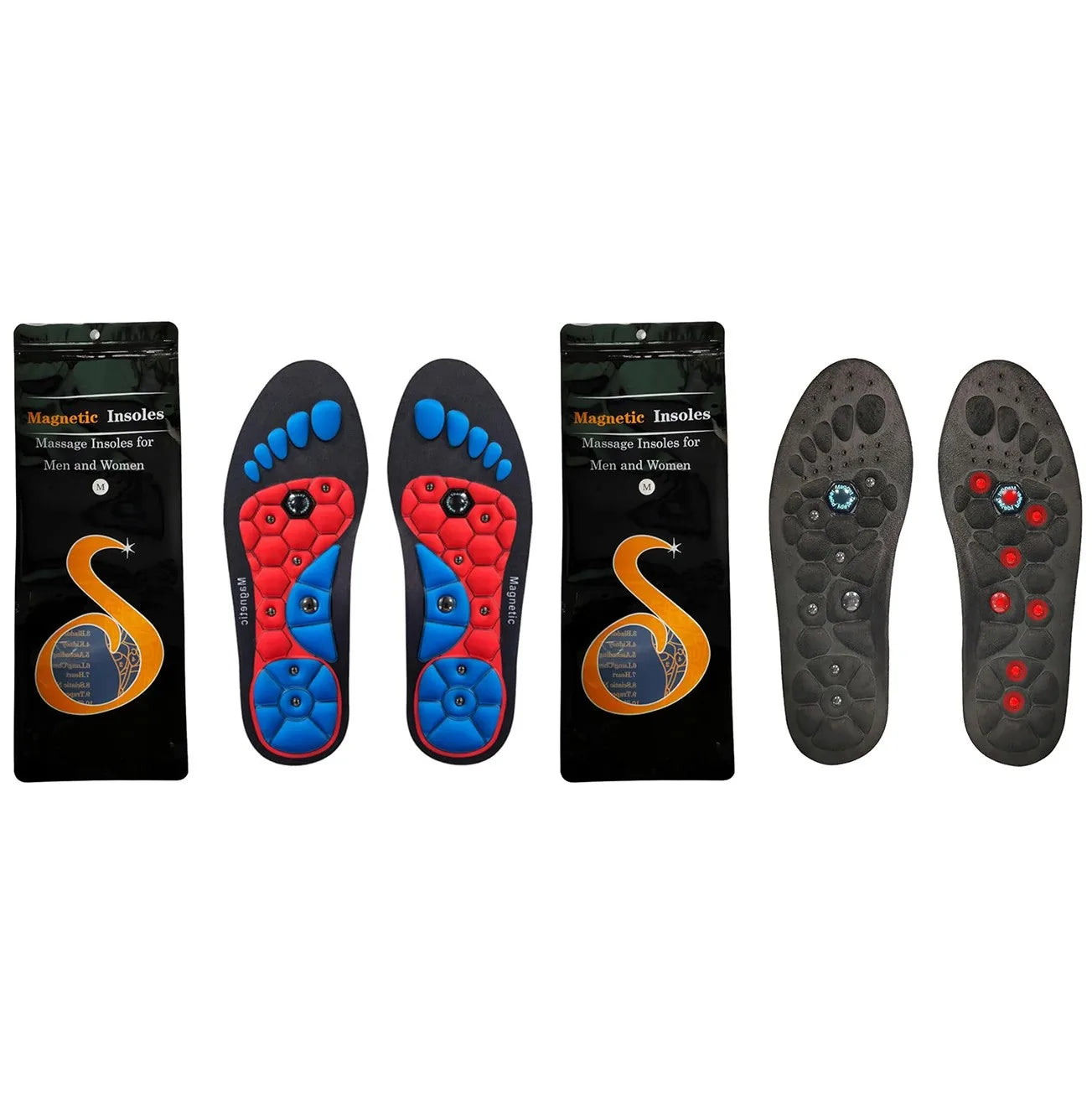 1 Pair Acupressure Foot Insoles for Men Women Orthopedic Gel Magnetic Shoe Inserts Magnet Technology Support Insole 