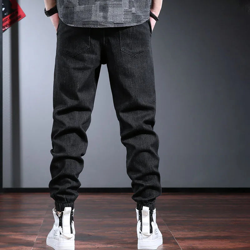 Korean Retro Workwear Jeans Men's Autumn Thin Casual Wear-Resistant Straight Leg Pants With Multiple Pockets Long Pants