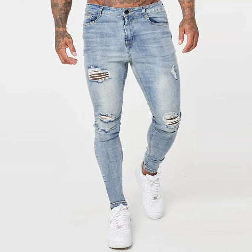 Men Skinny jeans Pencil pant Solid Color Straight Classic Denim Trousers Casual Daily For Office Parties Male Cowboy Pants