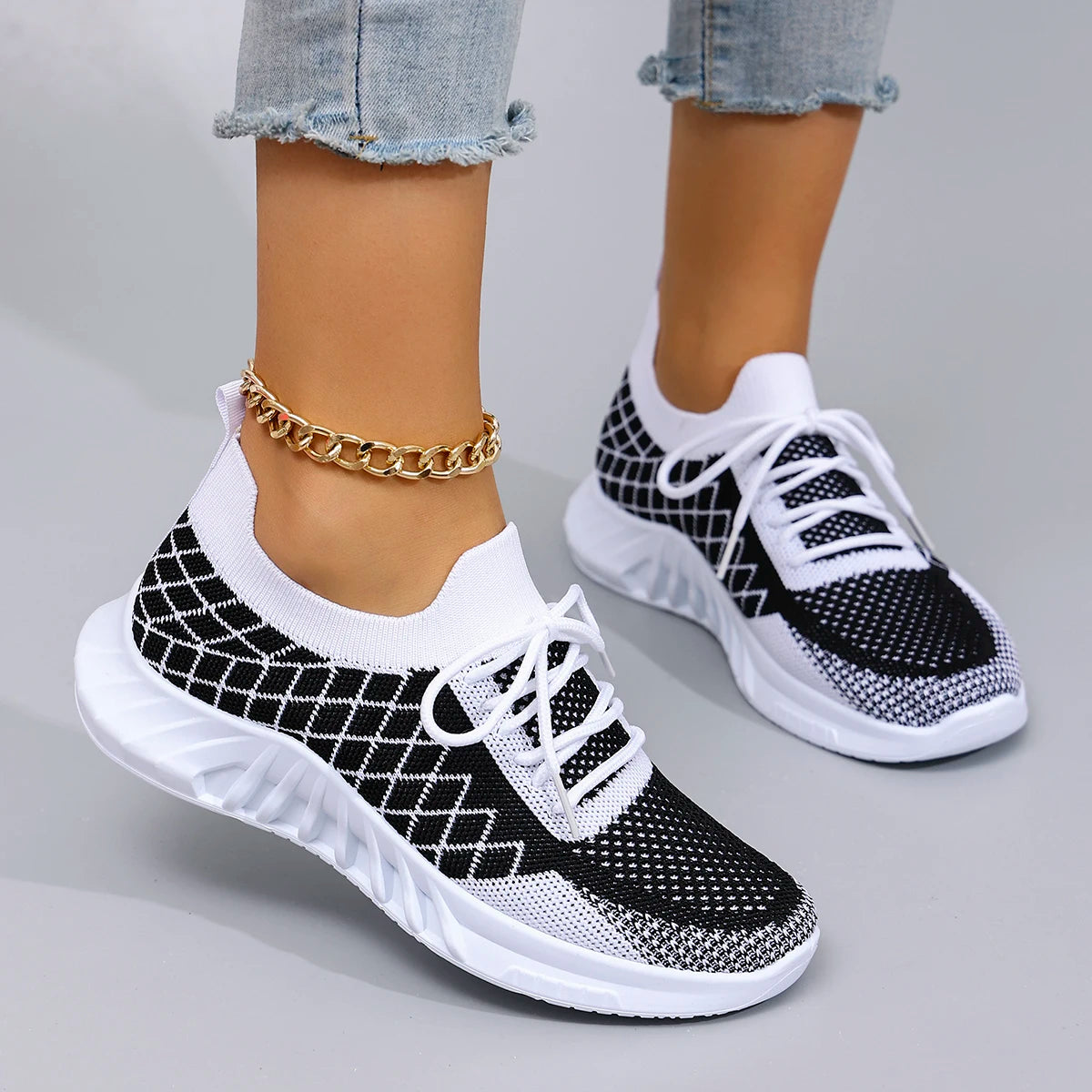 summer breathable mesh flat shoes