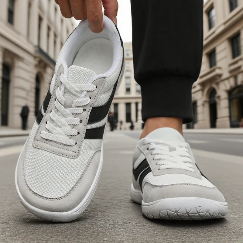 Summer Wide Toe Barefoot Shoes for Men Zero Drop Non-Slip Minimalist Walking Shoes 2025 New Breathable Lace Up Fashion Sneakers