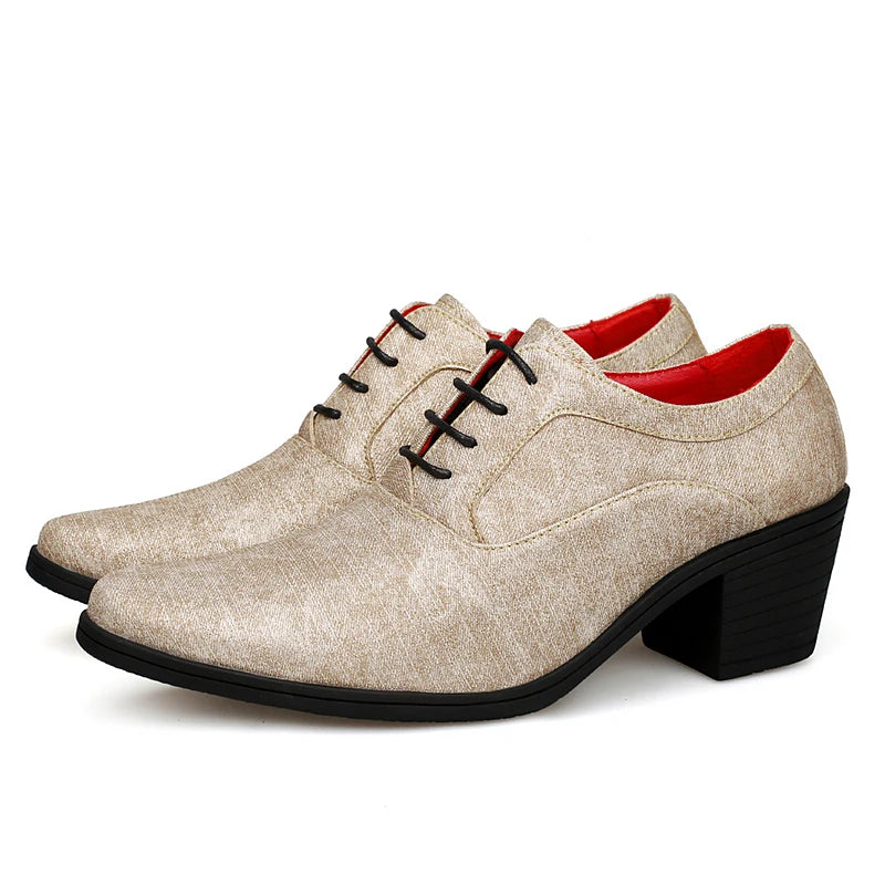 Elegant Purple High Heel Mens Shoes 2025 Size 38-46 Pointed Toe Italian Wedding Shoes for Man Luxury Business Men's Dress Shoes