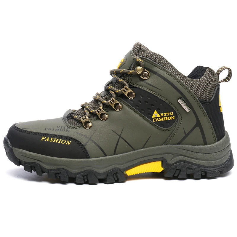 Outdoor Mountaineering Men's Travel Shoes Sports Running Men's Shoes Large Size High Top Autumn Winter Comfortable Thick Bottom