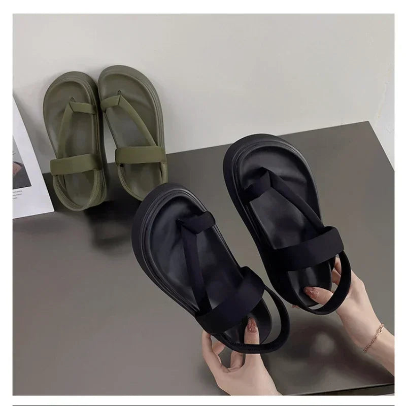 Women Platform Sandals Flat Flip Flops Summer Beach Sexy Casual shoes Ladies Shoes Fashion Woman Black Sandals