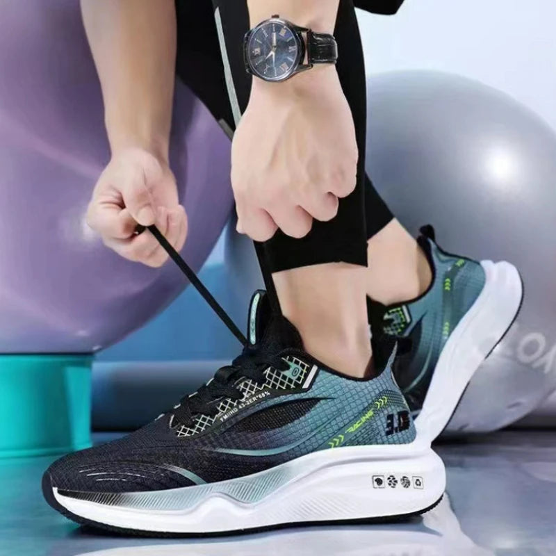 Men's Sneakers Breathable Running Shoes Lightweight Platform Shoes Comfortable Soft Casual Shoes Outdoor Non Slip Tennis Shoe