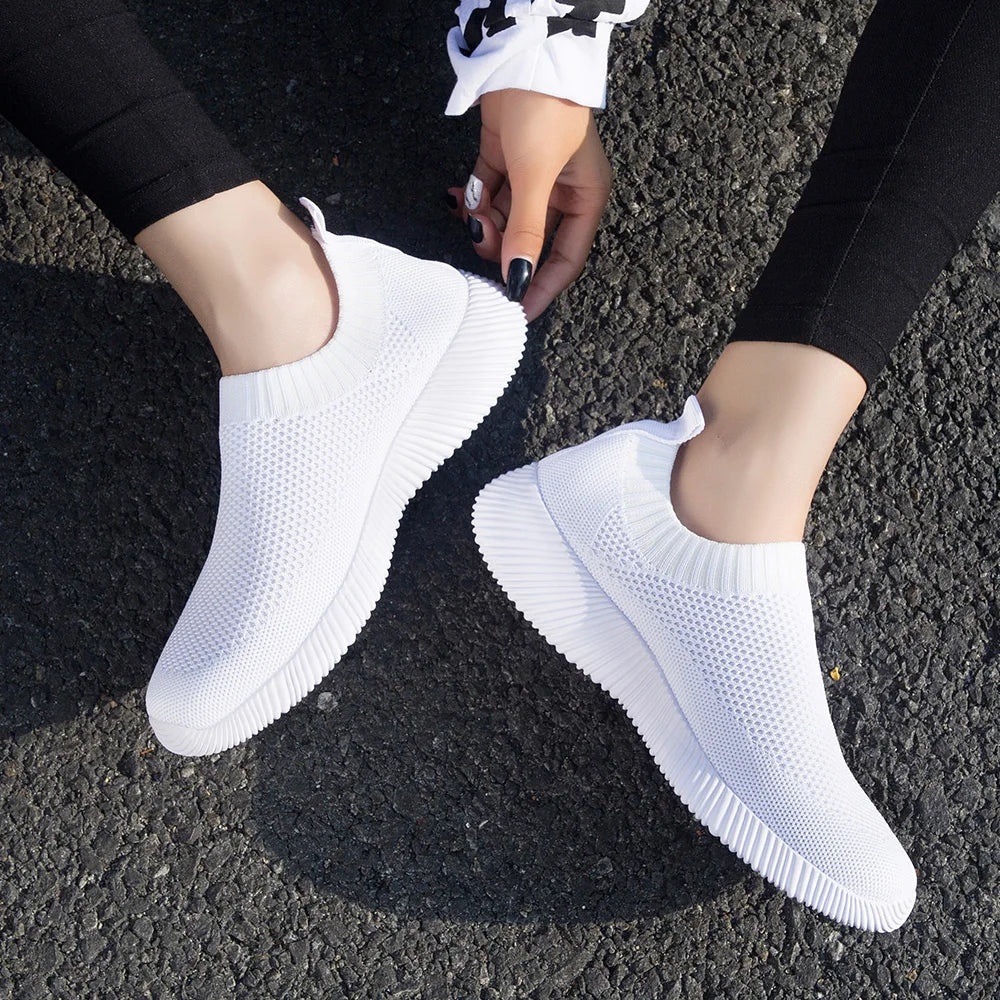 Knitting Sock Sneakers Flat Casual Breathable Sneakers Flats Shoes