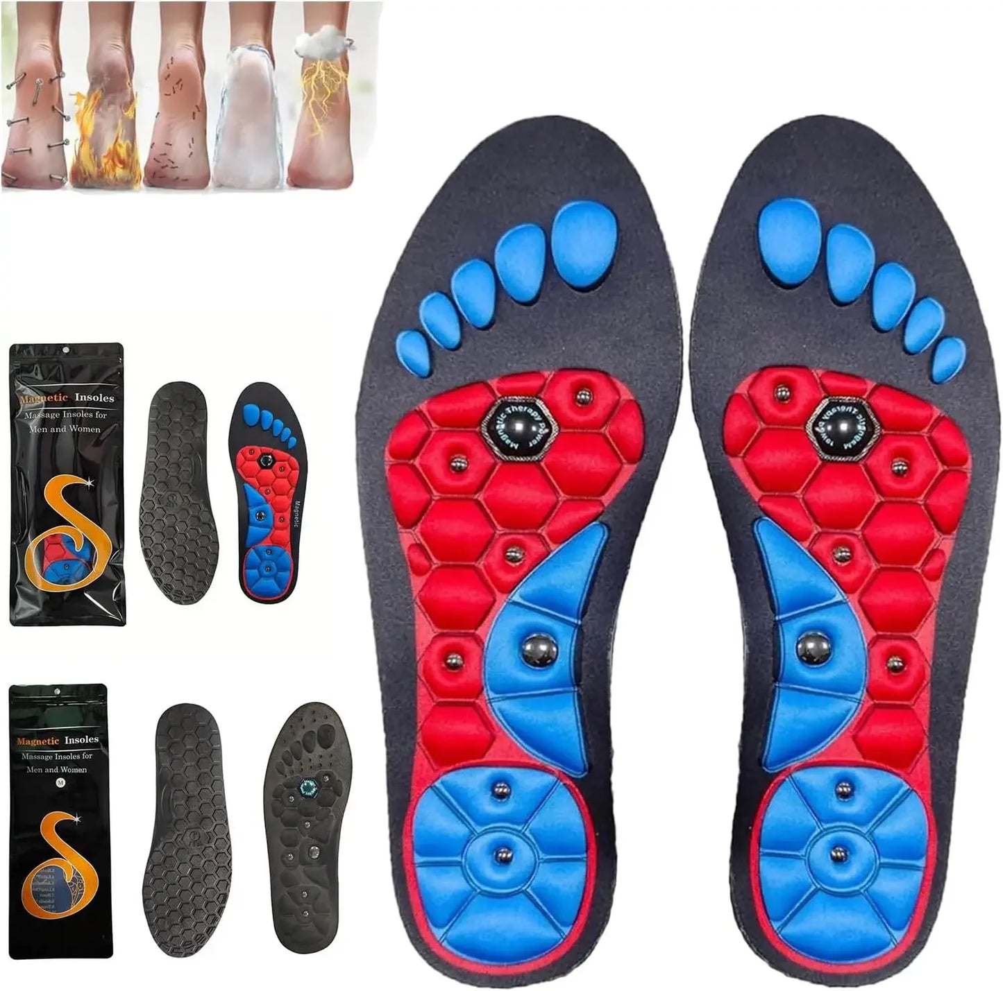Acupressure Insoles, Orthopedic Insoles for Men Women, Shoes Insoles, Shock Absorption Insoles, Magnetic Insoles for Weight Loss