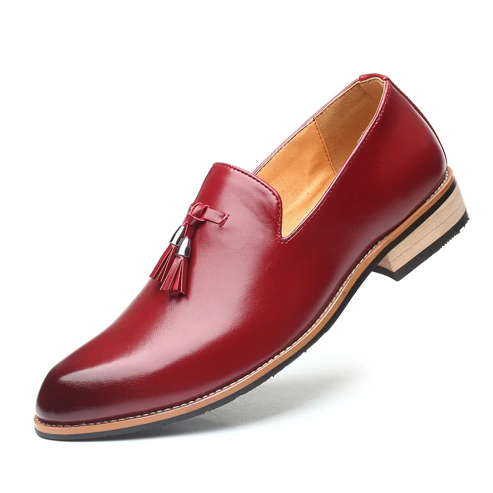 Office Men Formal Oxfords Pointed Oxford Wedding Leather Men Dress Shoes Fringed Office Men Formal OxfordLoafers Social Shoes