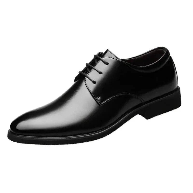 Men's Breathable Leather Shoes Black Soft Leather Soft Bottom Spring And Autumn Best Man Men's Business Formal Wear Casual Shoe