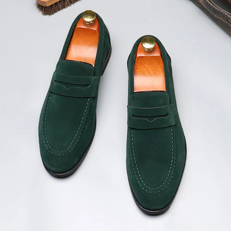 Designer Fashion Suede Patent Leather Casual Shoes For Men Loafers Formal Wedding Dress Homecoming Footwear Zapatos Hombre