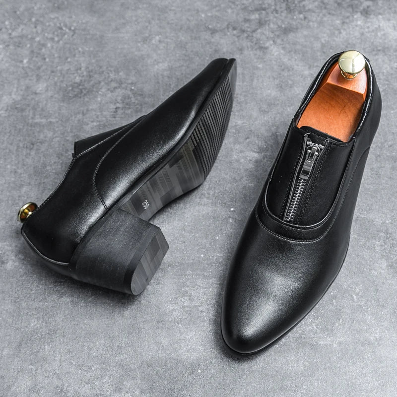 Mens High Heels Dress Shoes Formal Elegant Men's Oxfords High Heels Shoes Casual Business Office Party Loafers Wedding