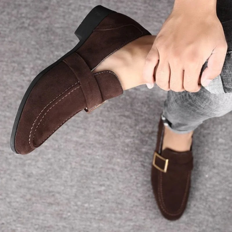 Casual Business Dress Shoes Man Pointed Toe Social Shoe for Men Suede Office Footwear High Quality Fashion 2024 Style New Party