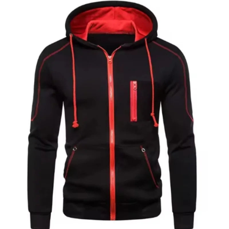 Men's Hoodie Black White Army Green Red Hooded Color Block Fleece Cool Casual Winter Clothing Apparel Hoodies Sweatshirts