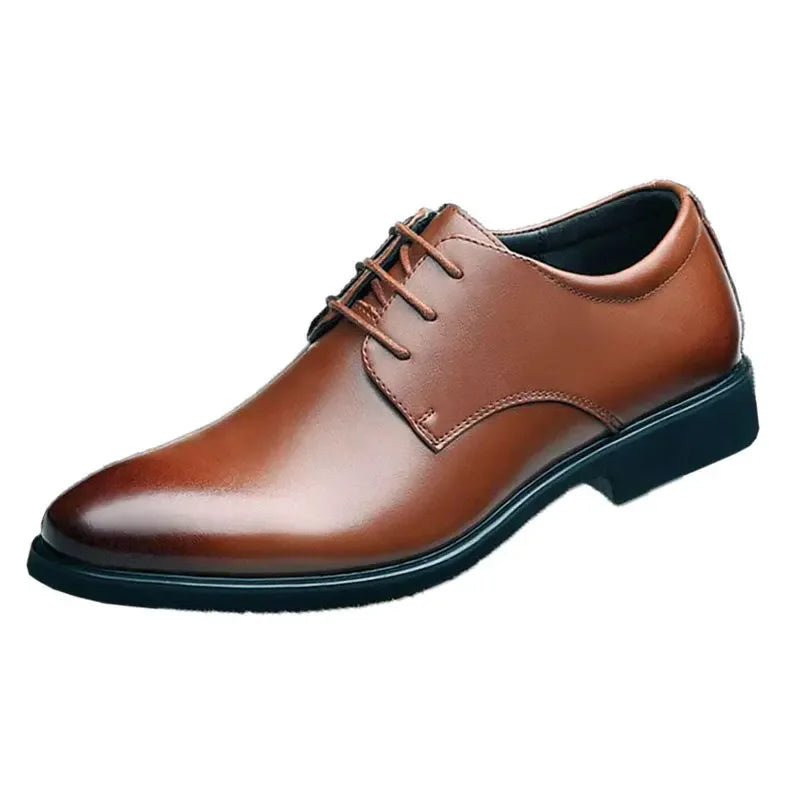 Men's Breathable Leather Shoes Black Soft Leather Soft Bottom Spring And Autumn Best Man Men's Business Formal Wear Casual Shoe