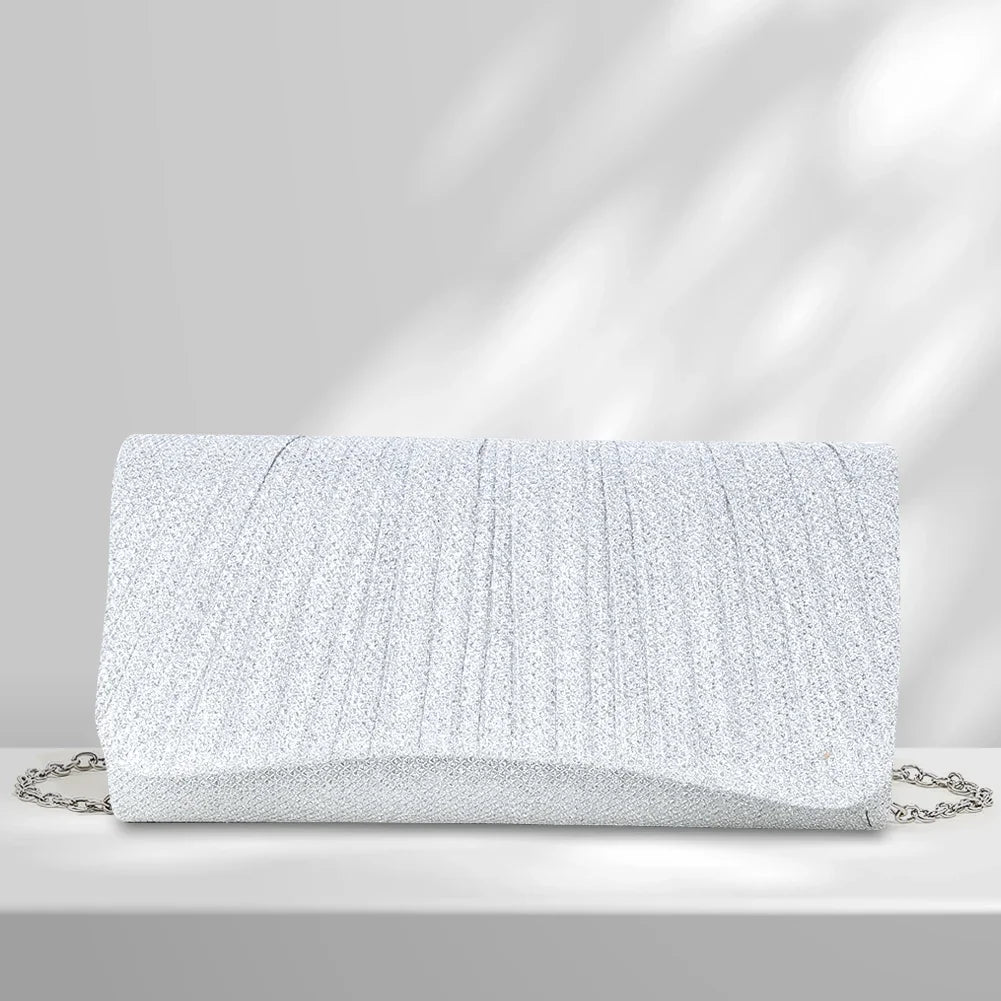 Shiny Wedding Clutch Handbag Glitter Shiny Shoulder Bag Wedding Purses Sling Dating Bag Women Girls All-matching Evening Bag