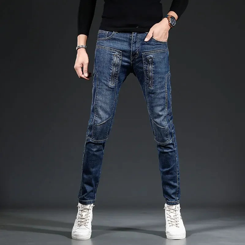 Cargo Jeans for Men Japanese Street Style Trousers Luxury Aesthetic Wide Leg Y 2k Vintage Grunge Y2k Regular Xs Man Cowboy Pants