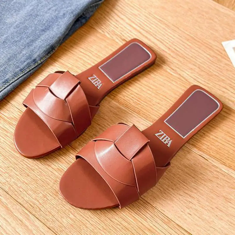 Luxury Designer Women Sandals New Woven with Comfortable Women's Sandals Casual Bottom Summer Flat Woman Slippers
