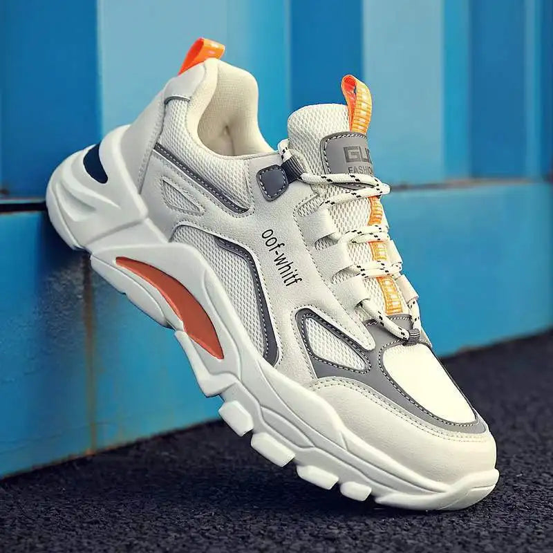 Men's Shoes Sneakers Lace Up 2025 New Spring Breathable Casual Sneakers Leisure Soled Comfort Non Slip Outdoor Running Shoes