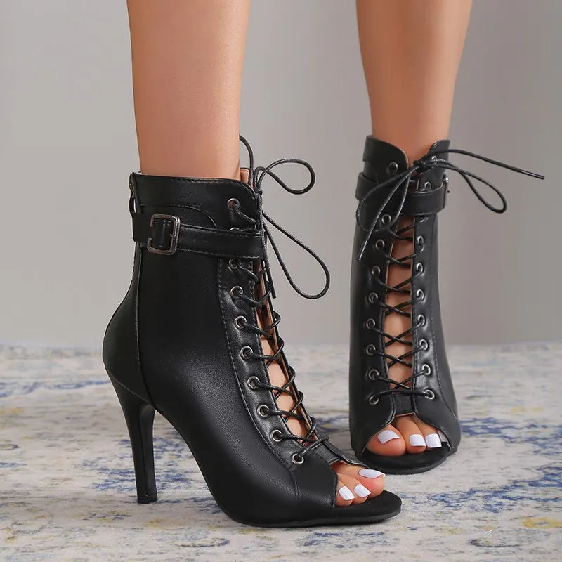 2023 Woman Ankle Latin Dance Shoes For Girls Soft Bottom Ballroom Salsa Dancing Ladies High Heel Latino