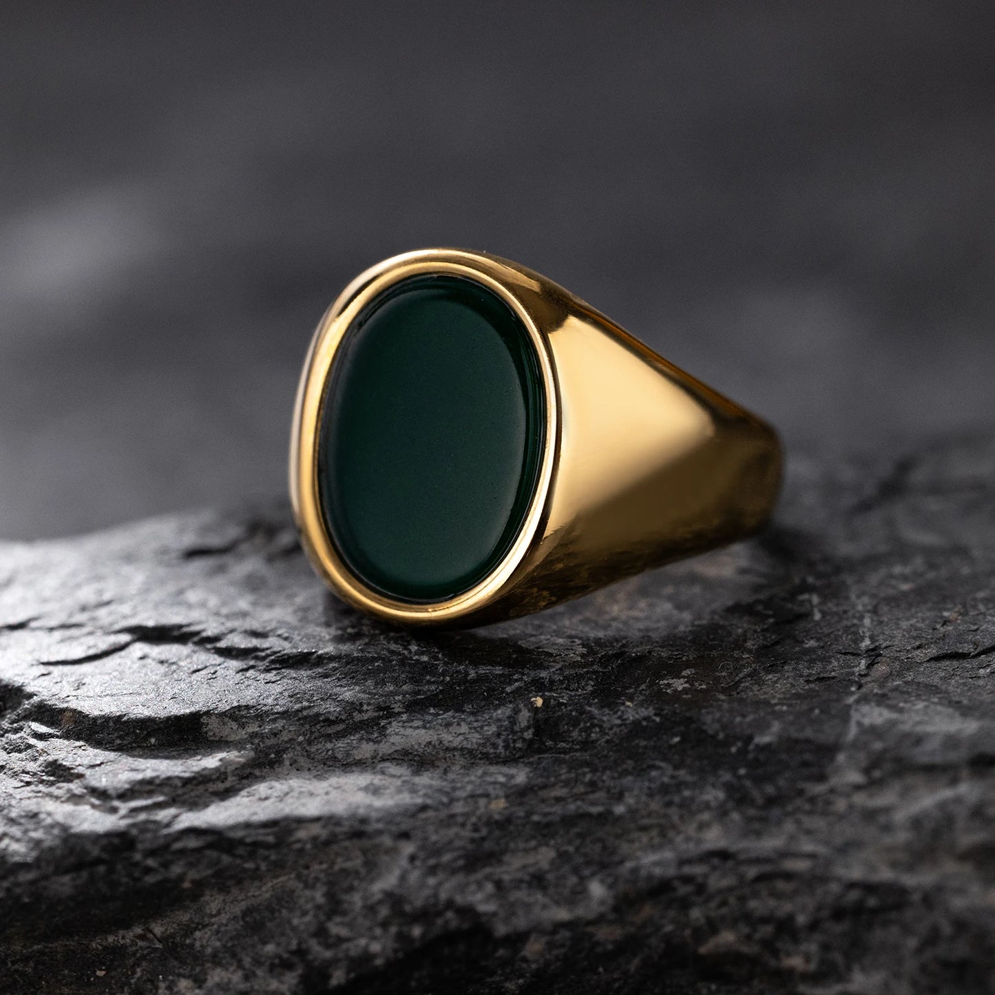 Luxurious Retro Black Agate & Tiger Eye Stone Men Women Trendy Ring - Casual Fashion, 316L Stainless Steel Handmade Jewelry