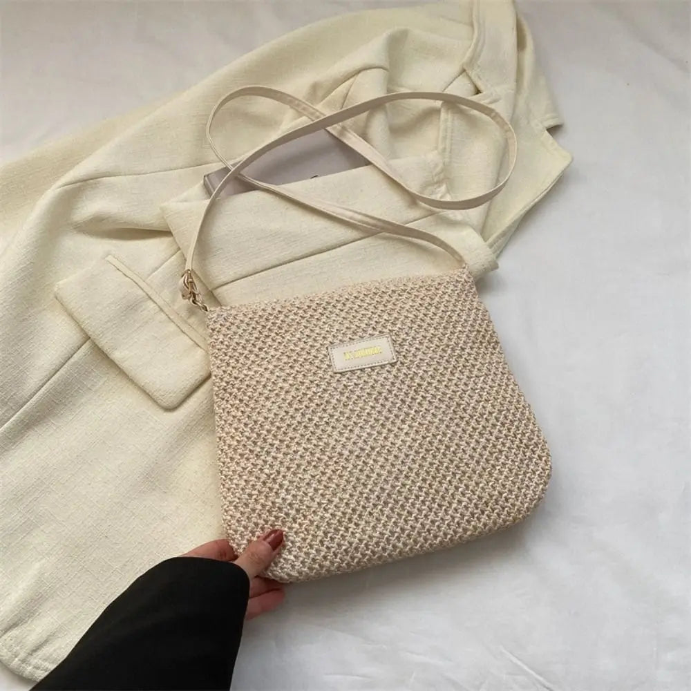 Ladies Fashion Summer Straw Crossbody Bag Women Beach Holiday Shopping Woven Shoulder Handbag Messenger Purses for Women Bags