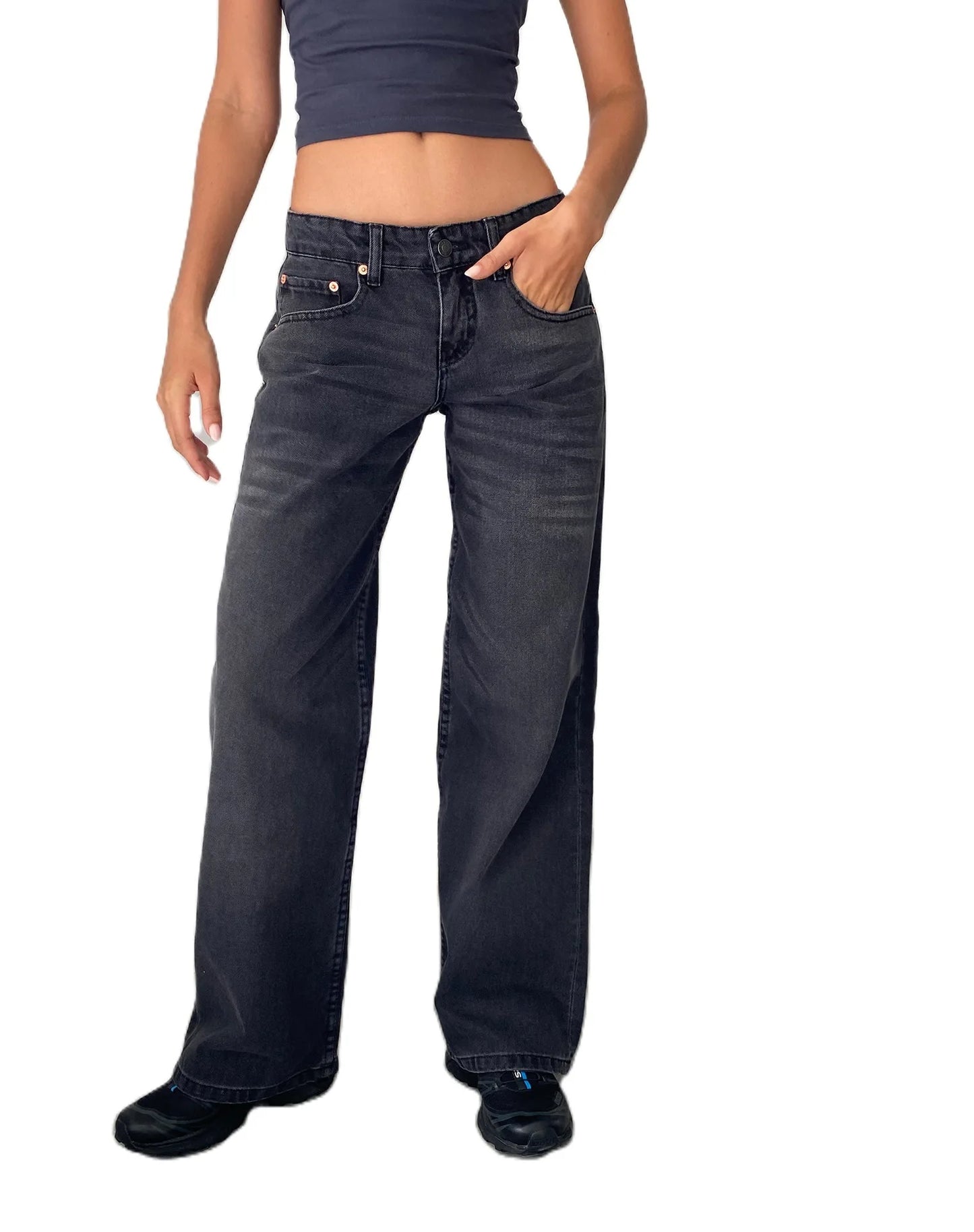 High Quality Women's Straight Leg Jeans Four Seasons New Fashion Loose Low Waist Wide Leg Pants Women's Casual Elasticless Jeans