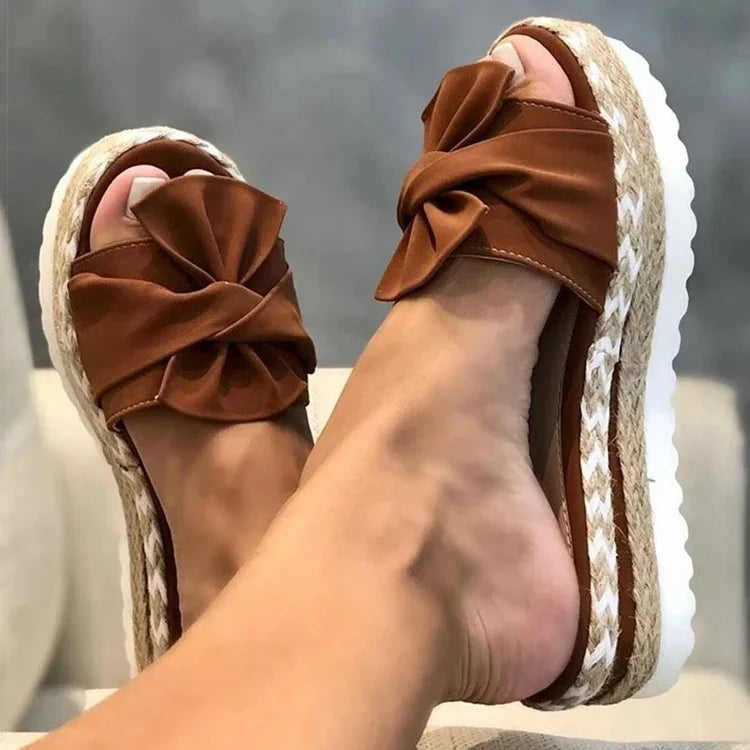 Women Heels Sandals with Wedges Shoes Woman Flower Platform Slippers Summer New Female Sandalias Mujer Elegant Summer Shoes